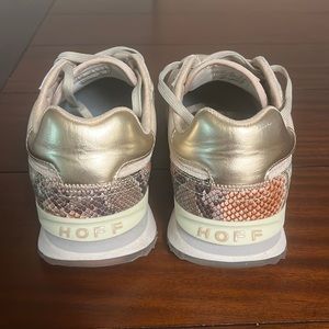 Hoff tan sneakers with suede and snakeskin detailing